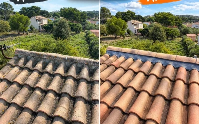 Chantier démoussage toiture à Six-fours-les-plages - nettoyage tuiles dans le VAR 83 Chantier démoussage toiture à Six-fours-les-plages